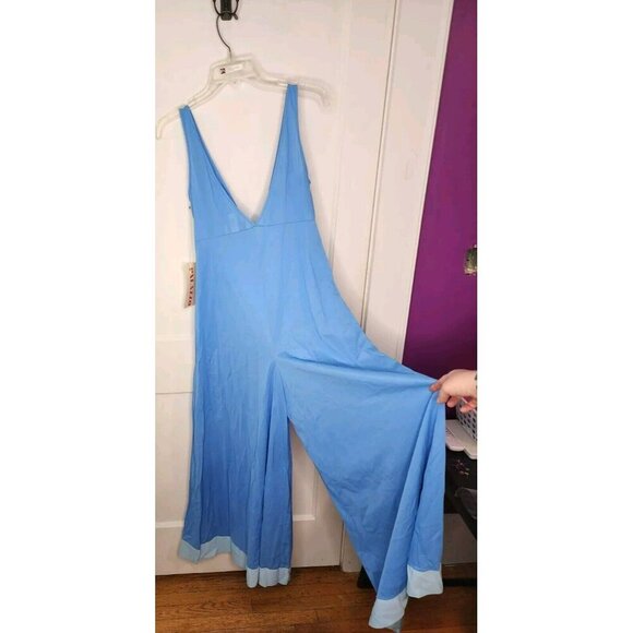 Size Medium Vantage Ralph Blain Blue Nylon Jumpsuit Lingerie NWT - Picture 3 of 5